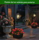 Vaso para Plantas com Poste de lâmpada solar